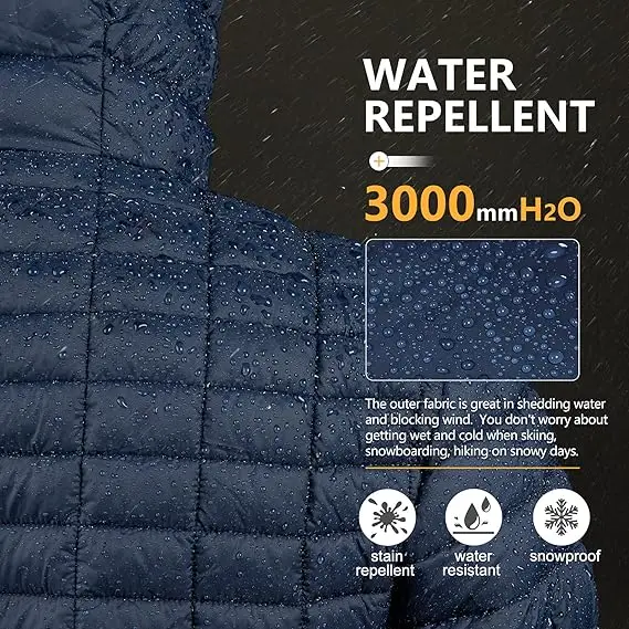 2024 OEM Folding hooded quilted down jacket lightweight warm fluffy warm winter coat