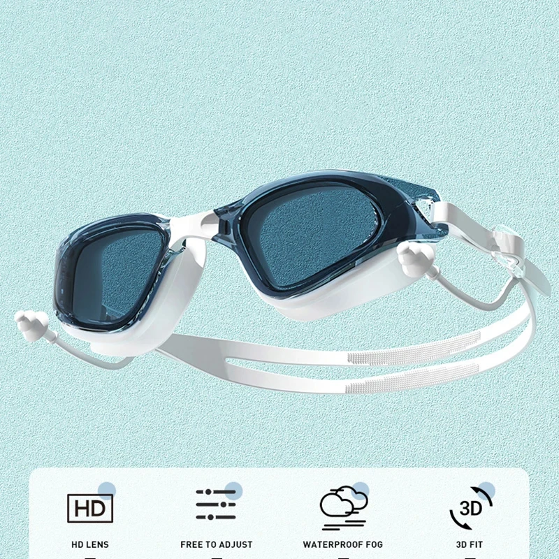 Professional High-end Swimming Goggles HD Anti-fog Waterproof Swimming Goggles Diving Gear Swimming Cap & Goggle Set