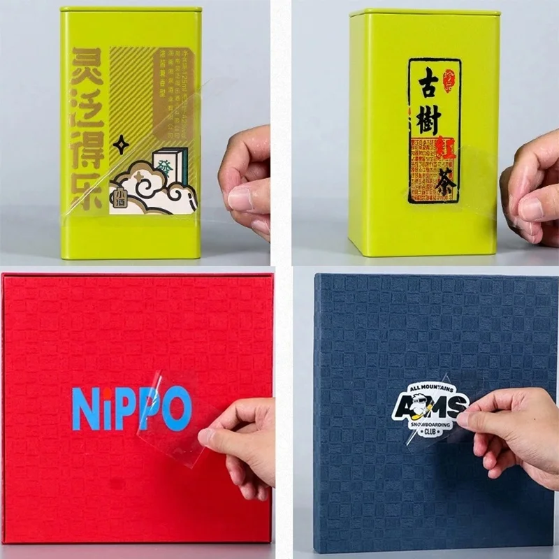 Custom Vinyl Die Cut Logo and Brand Name Stickers, Waterproof Transfer Self Adhesive Sticker Labels, gift box packing labels