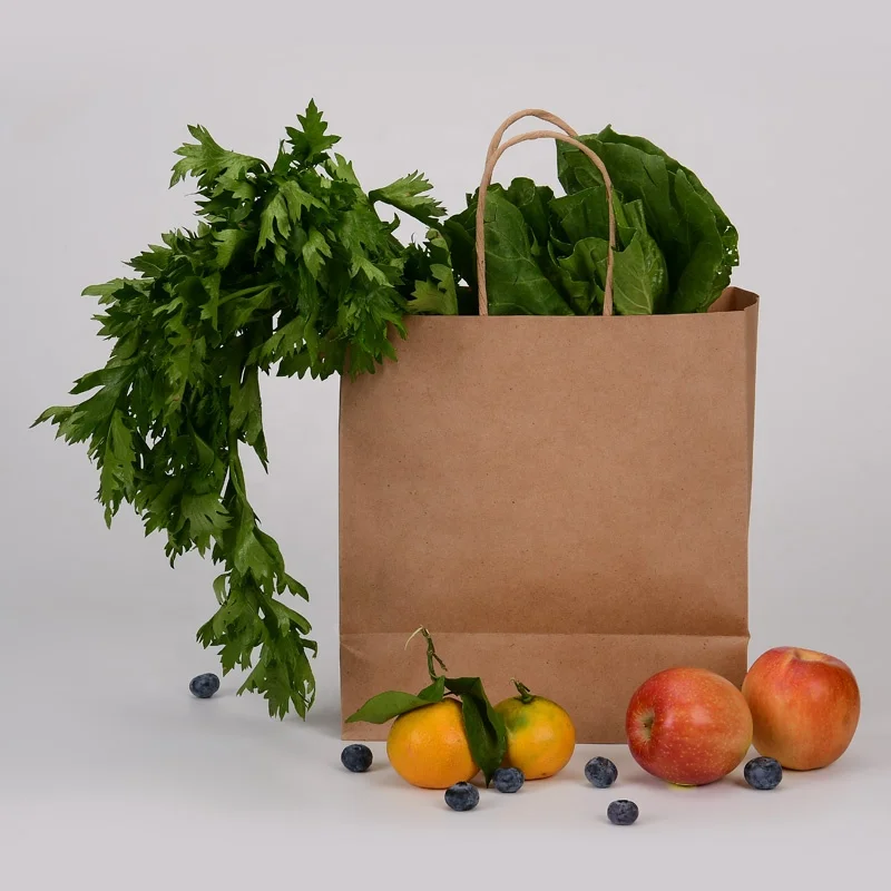 Custom Print Shopping Handle Kraft Paper Bag