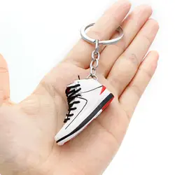 High Quality Soft Pvc Llaveros cute 3D 1/6 rubber sneaker aj3 shoes keychain  aj4 shoe key chain accessories