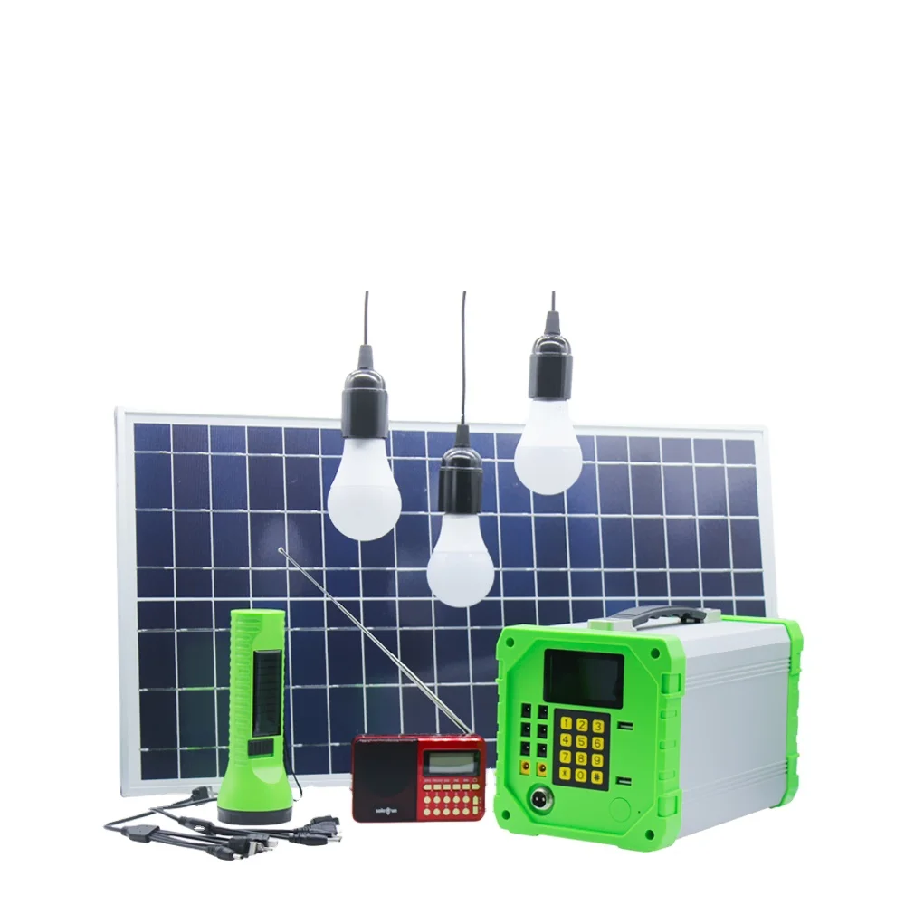 Cheap Payg pay as you go 12v dc Solar Home Lighting System Device Run Solar DC TV Fan solar energy kits for off grid rural areas