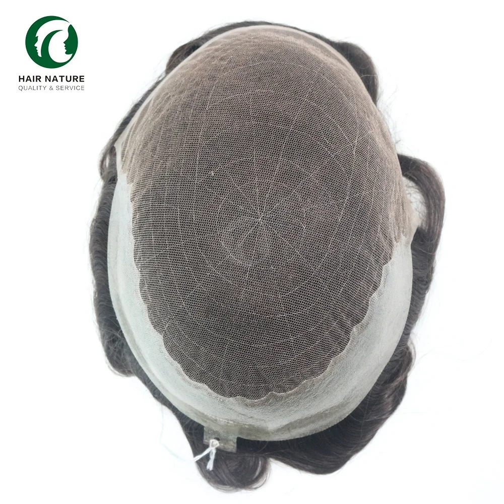 Q6 Lace Front Toupee Poly Skin Wig For Men Human Hair Replacement Natural Hairline Systems