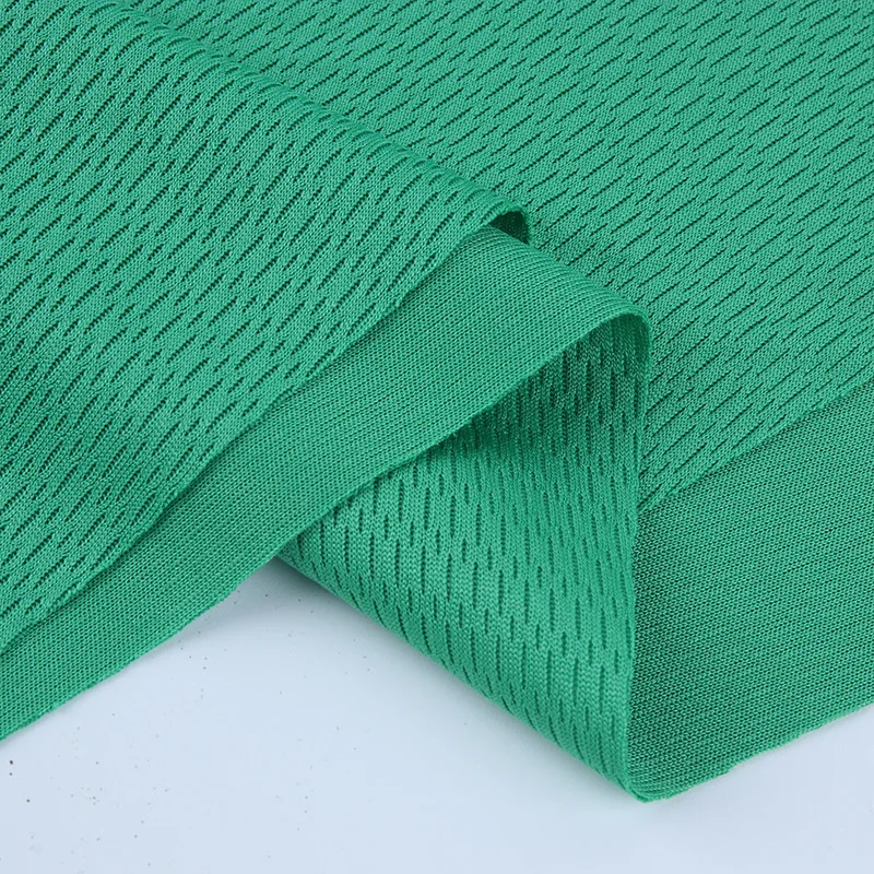Spot 36s size Mitong mesh cloth 150g full polyester T-shirt sportswear bird eye mesh cloth quick drying fabric