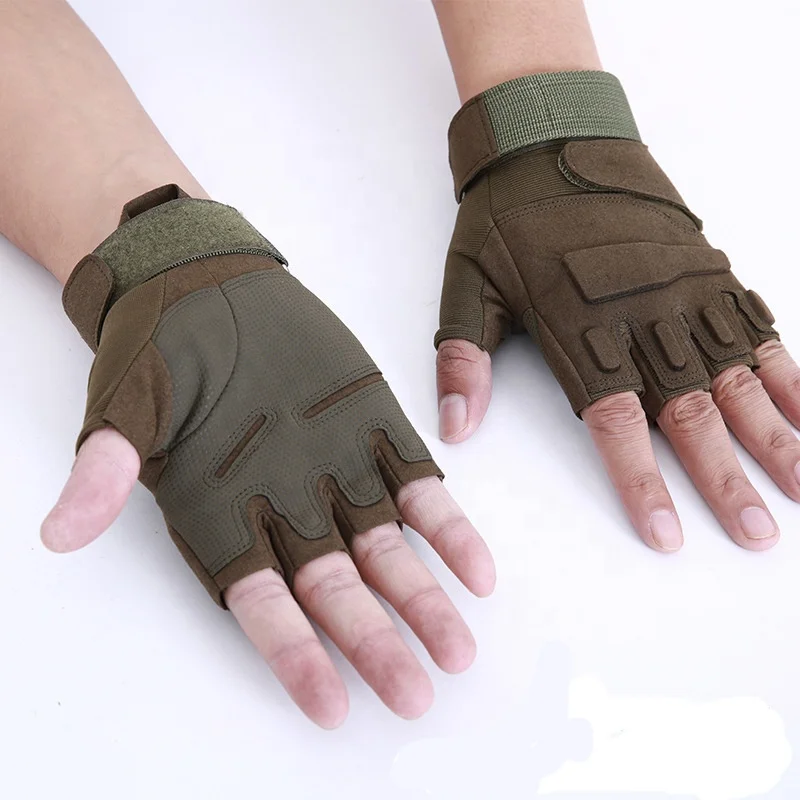 Army Tactical Fingerless Military Half Finger Gloves For Men Airsoft Bicycle Shooting Antiskid Protection