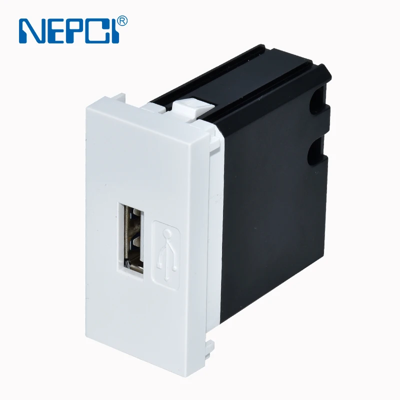 NEPCI Factory 5V2.1A  45*22.5mm Vertical USB A Charger Socket Module XJY-USB-A41 Suitable For Legrand Wall Decorative plate