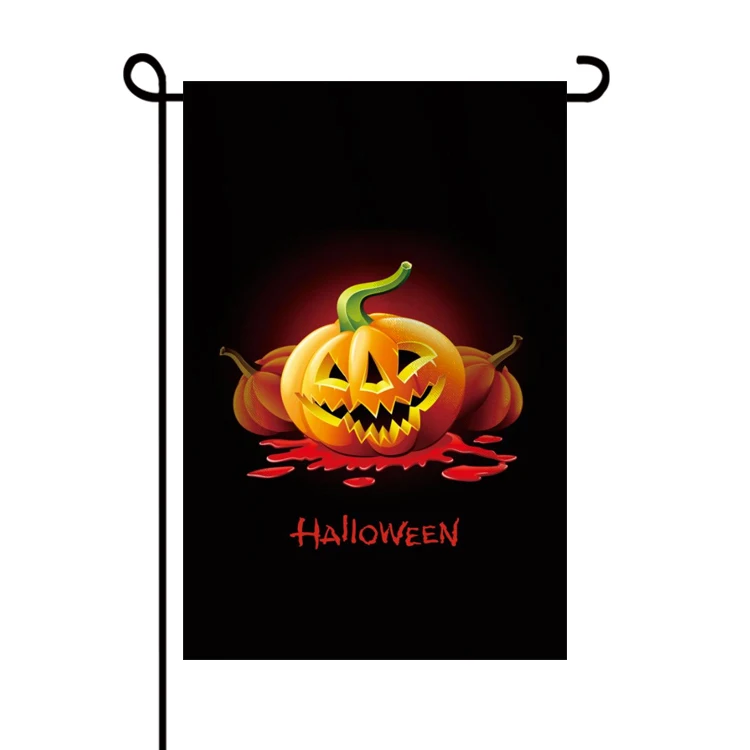 Halloween Garden Flags Double-Sided Welcome Sign Vertical Skeleton Boo Ghost Happy Halloween Decorative Shelf Flags