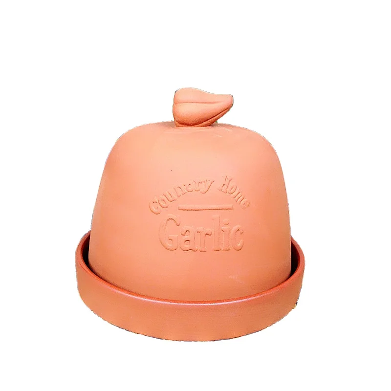 Терракотовый держатель чеснока из красной глины керамический