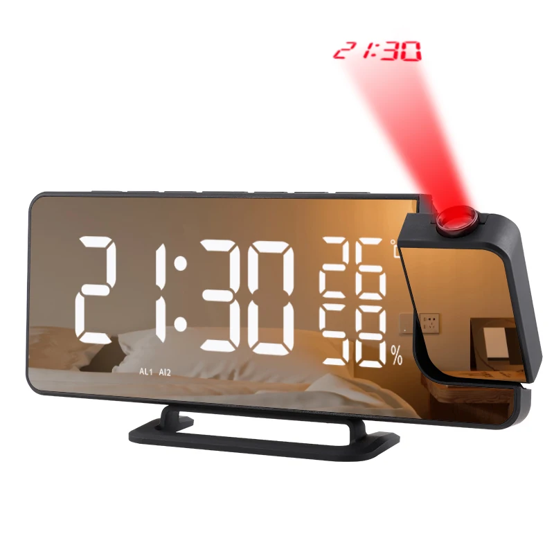 Led Wall Clock Date Temperature Clocks With Humidity Wall Clock Calendar Projected