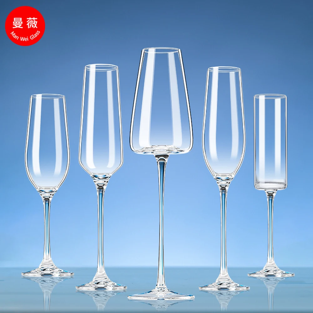 Wholesale Luxury Goblet Crystal  Wine Glass Set Wine Glasses Customizable Embossed Champagne Flutes