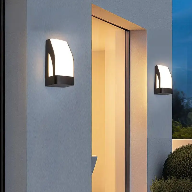 Wall light outdoor new geometric shape courtyard exterior wall aisle light  Facade lighting Wall Lamps Outside