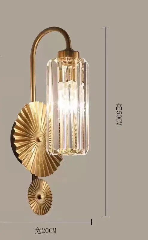 Luxury crystal LED wall lamp, living room background luminous wall lamp, indoor hotel bedside hallway decorative light