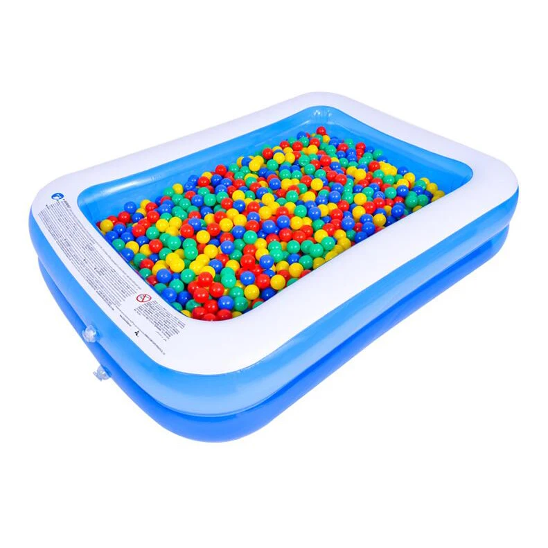 2-Ring Top Kiddie Rectangular Inflatable Swimming Pool for Kids Pools Backyard Blow Up Pool