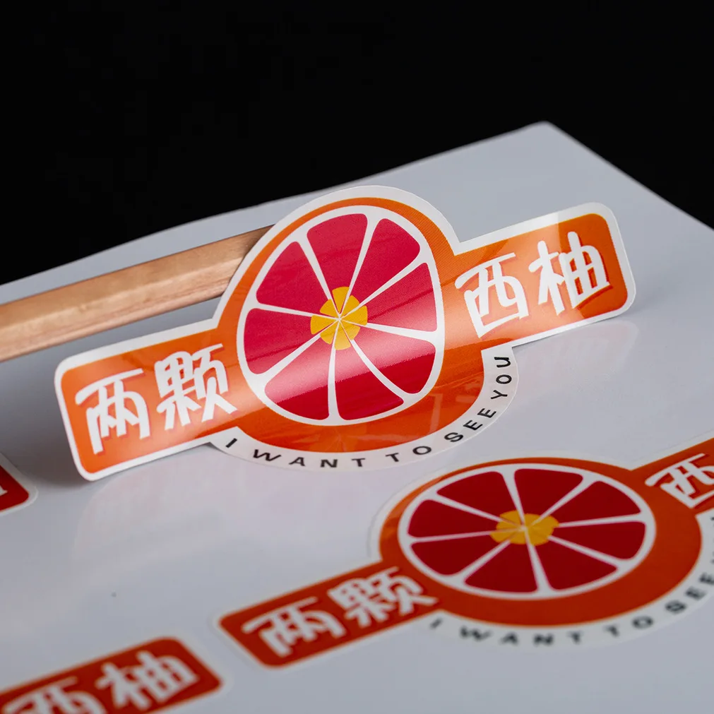 PVC custom Logo waterproof label cake milk tea sealing Stickers