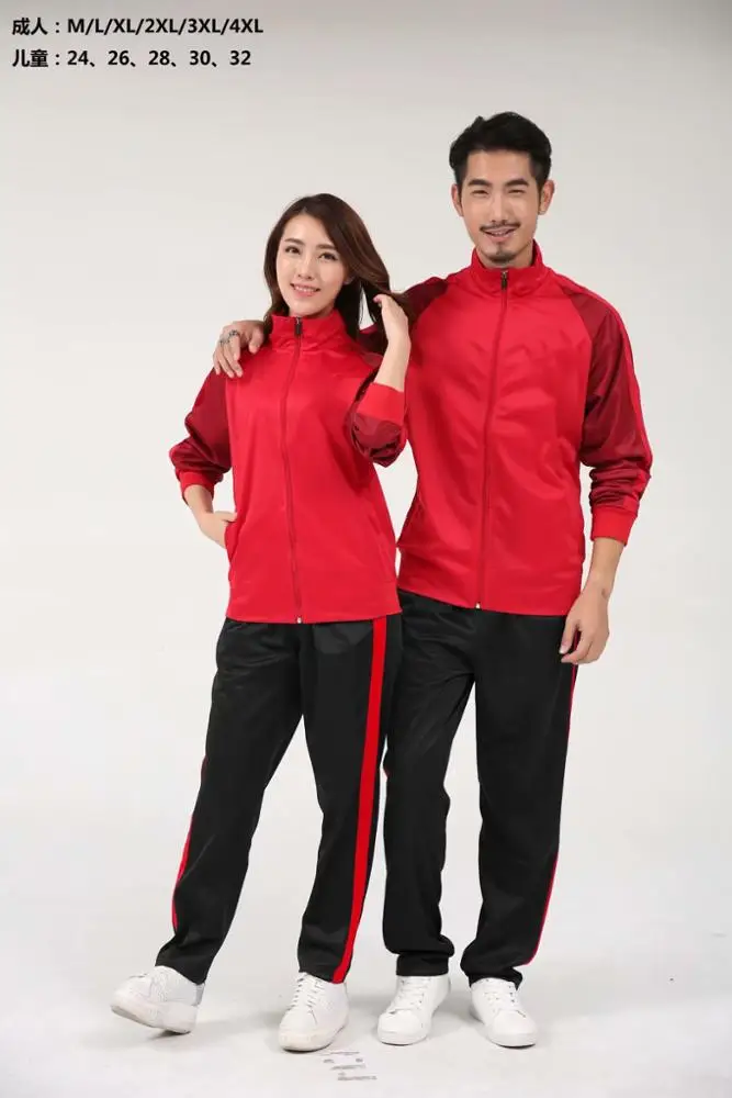 custom logo football club training suits Long sleeve Zipper jacket soccer suit