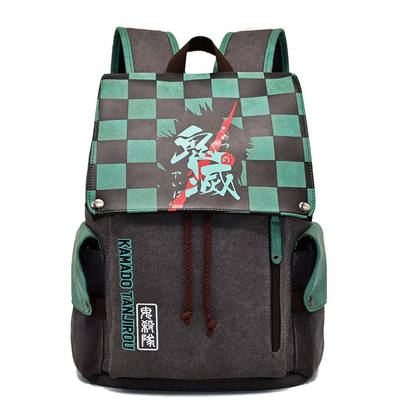 
Anime Demon Slayer Kimetsu No Yaiba Backpack Canvas Bag Kamado Tanjirou School Bags Girls Travel Mochila Feminina Notebook Bags 