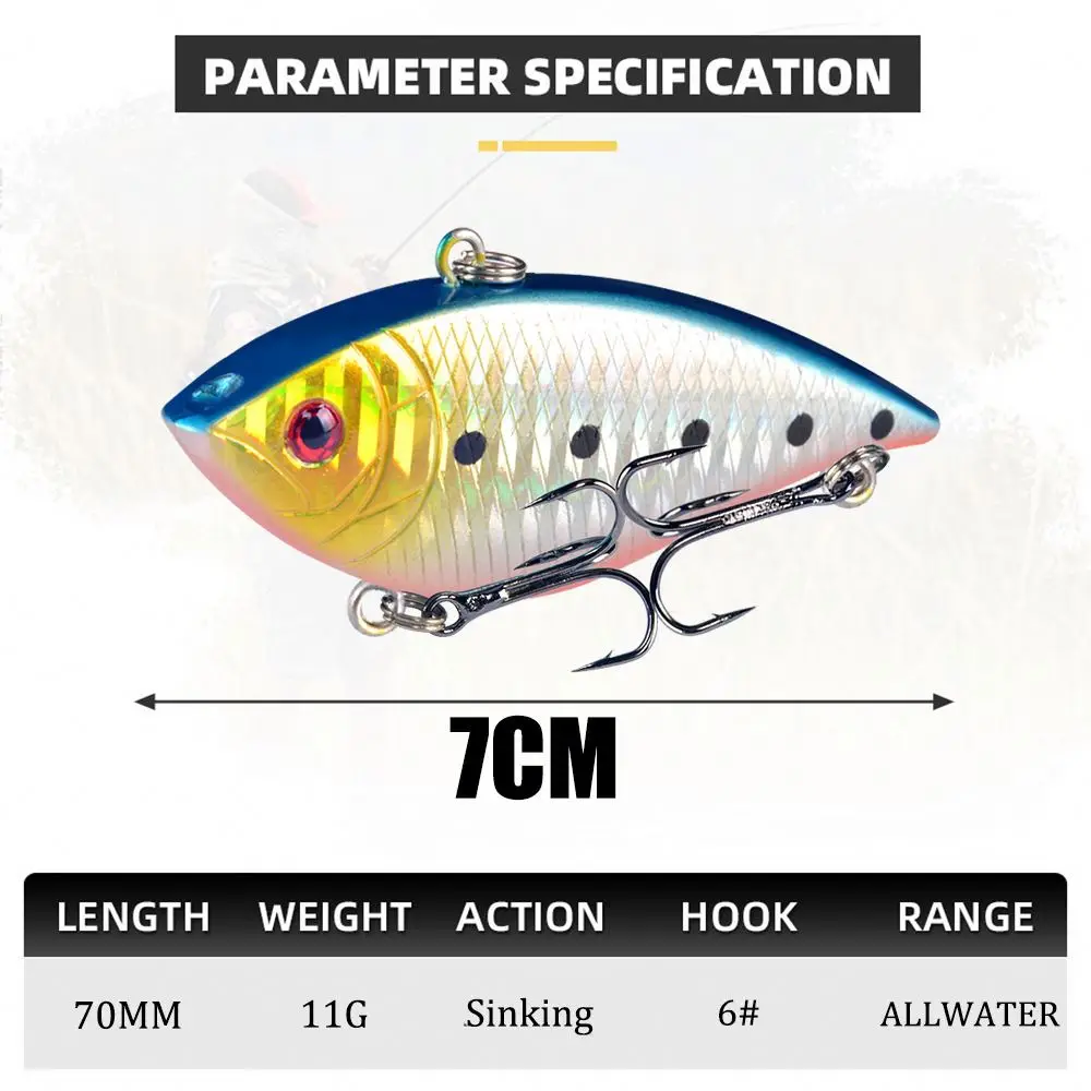 7cm 11g  vib fishing lures hard plastic lure with strong fishing hook fishing VIB lure for bass