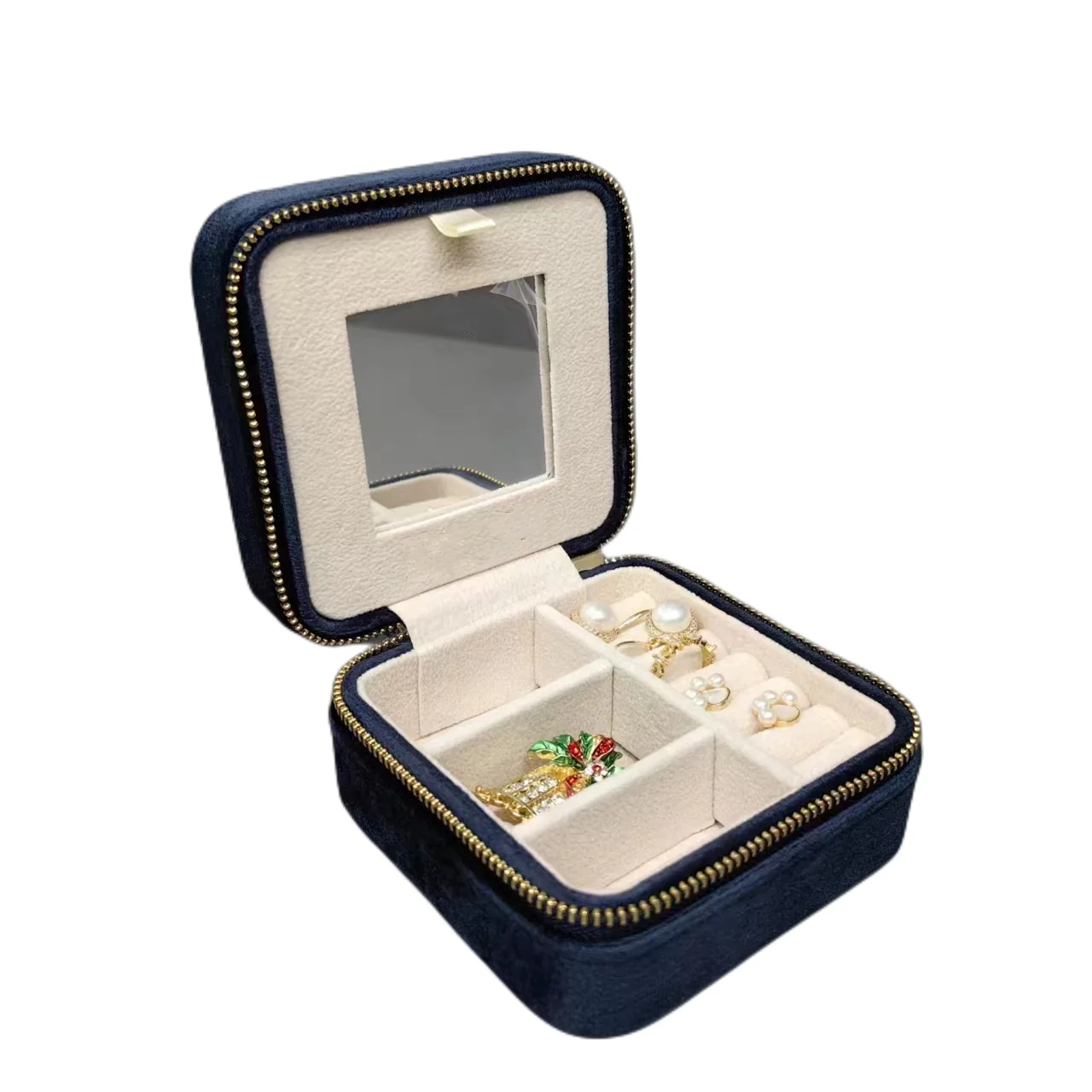 2024 High Quality Custom Branded Luxury Travel Velvet Jewelry Box Suede Jewelry Boxes