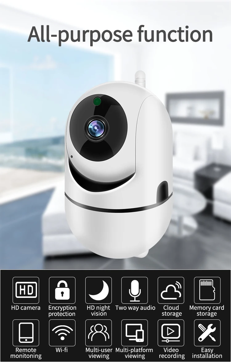  Умная Беспроводная IP Wi-Fi камера для домашней безопасности CCTV 1080P