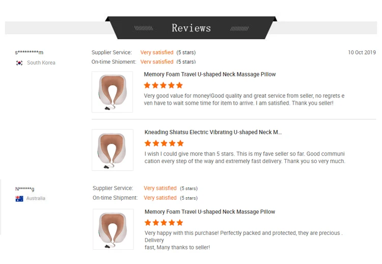 Car/home use business trip travel electric U shape massage pillow soft neck massager