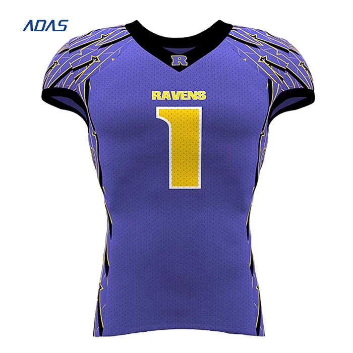 Custom Plain Mesh V-Neck American Flag Football Jersey