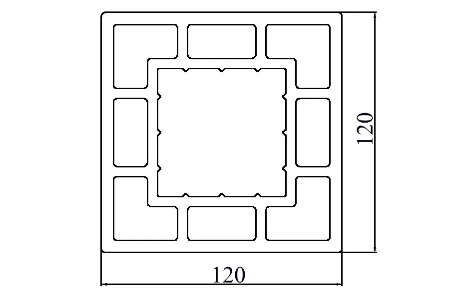 WPC hollow wood fence post garden fencing pergola handrail pavilion railing square timber tube wpc