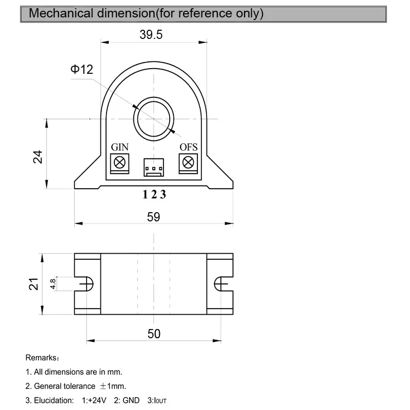 Hall effect current sensor QNDB1 AC 5A 10A 15A 20A 25A 30A 40A 50A DC 4 20ma current transducer Split Core Current Transformer