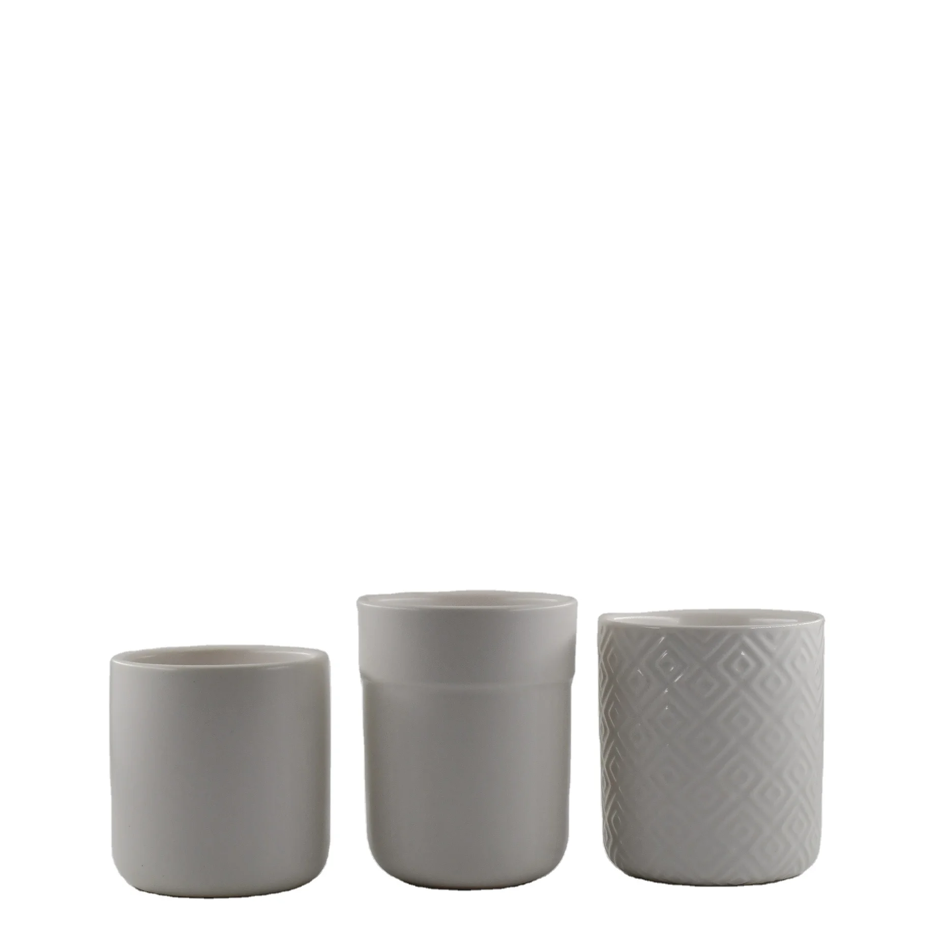 Цилиндрическая Банка для свечей Zibo С крышкой, декоративная керамическая роскошная белая декорация для дома, оптовая продажа