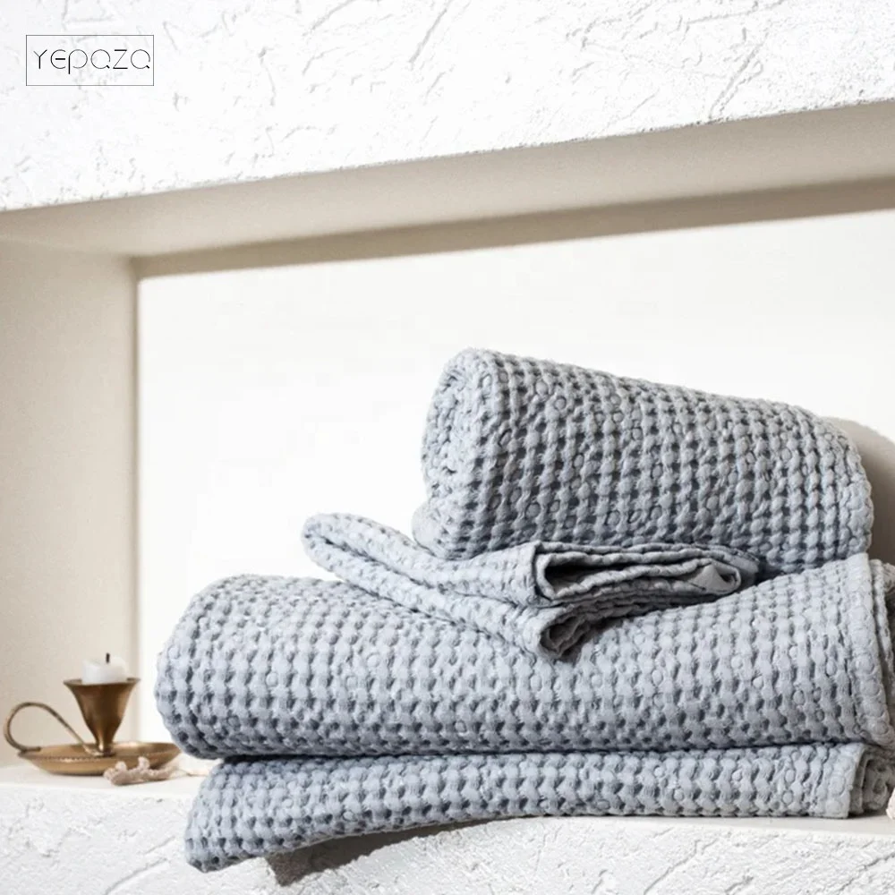 Modern linen luxurious waffle organic towels bath towel