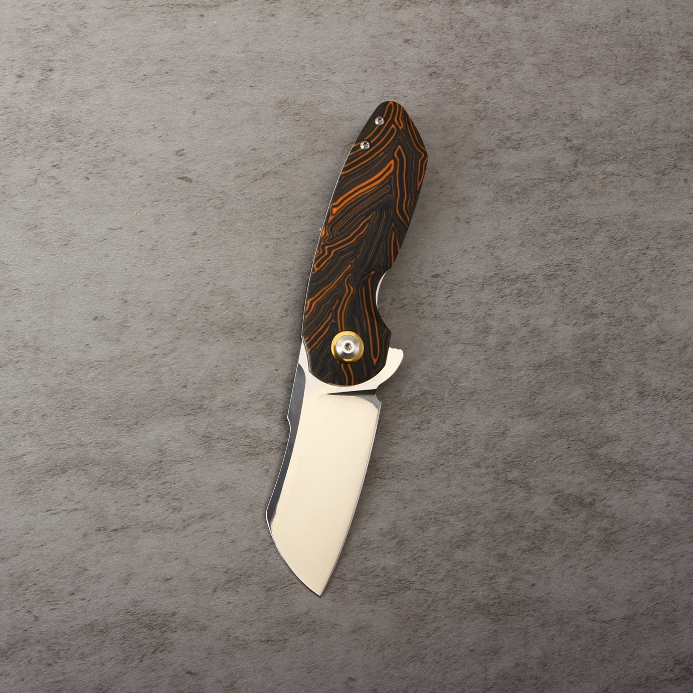 2022 New Arrival Kizer Style Damascus G10 Handle Polished D2 Blade Folding  EDC Pocket Knife