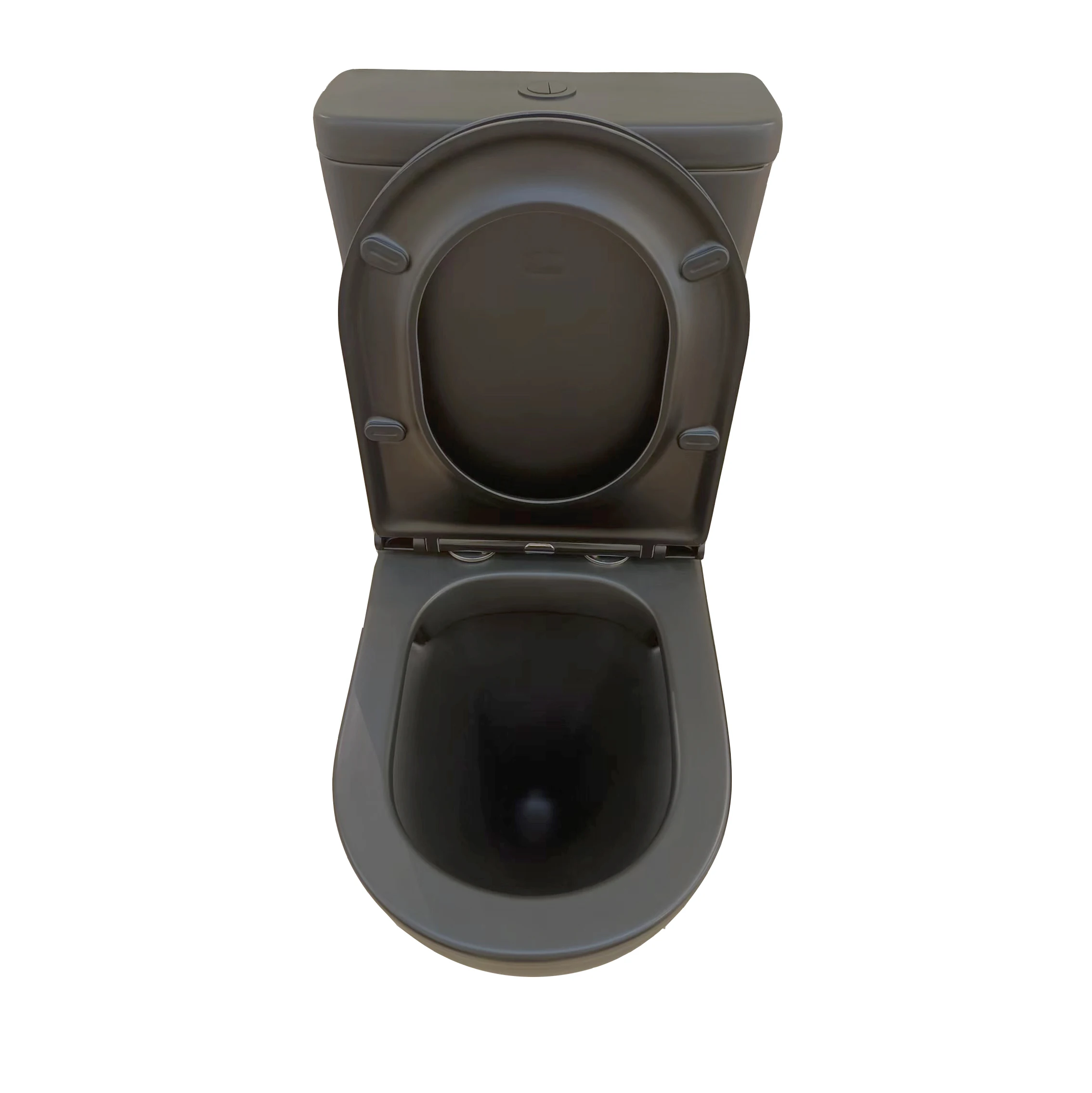 Matt Black Modern WC Bathroom Toilets Ceramic Two Piece Rimless Toilet Comfort Height Toilet With CE Watermark
