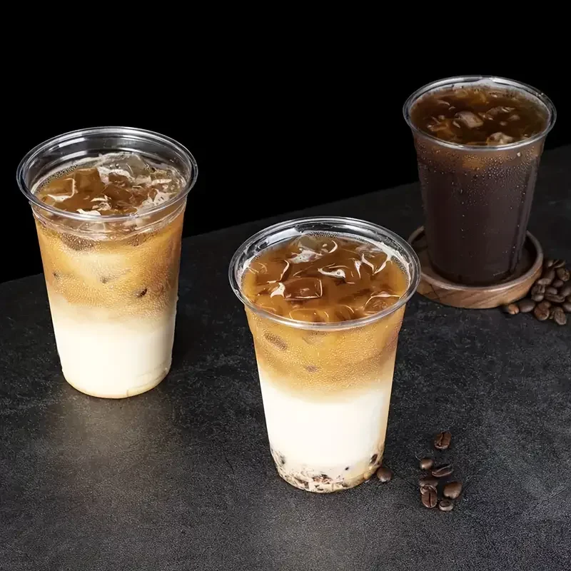 Wholesale 16oz 20oz Plastic Reusable Ice Coffee Cup Disposable With Logo Custom Logo Printed For Drink