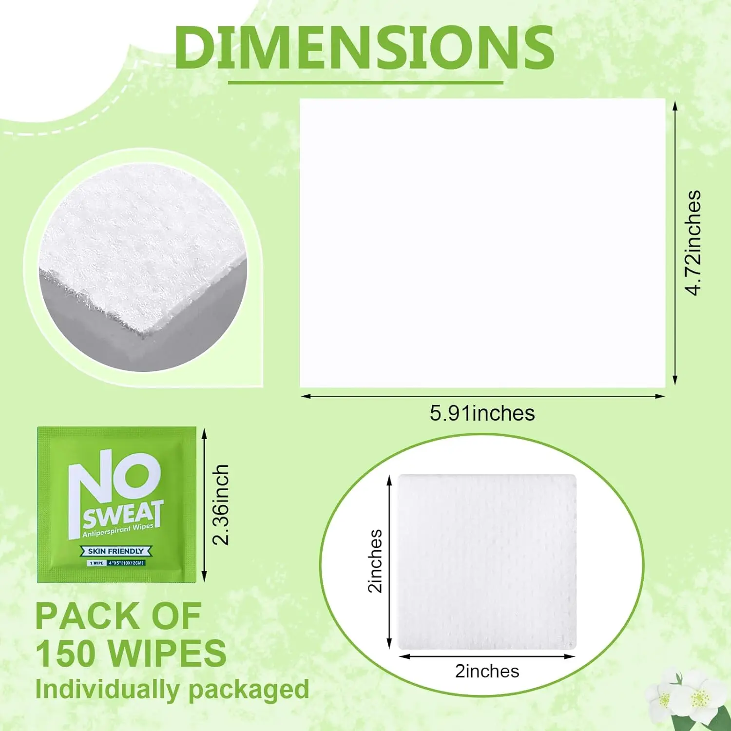 Antiperspirant Deodorant Wipes Individually Wrapped Bulk Armpit Deodorant Sweat Wipes Body Wipes for Women Men