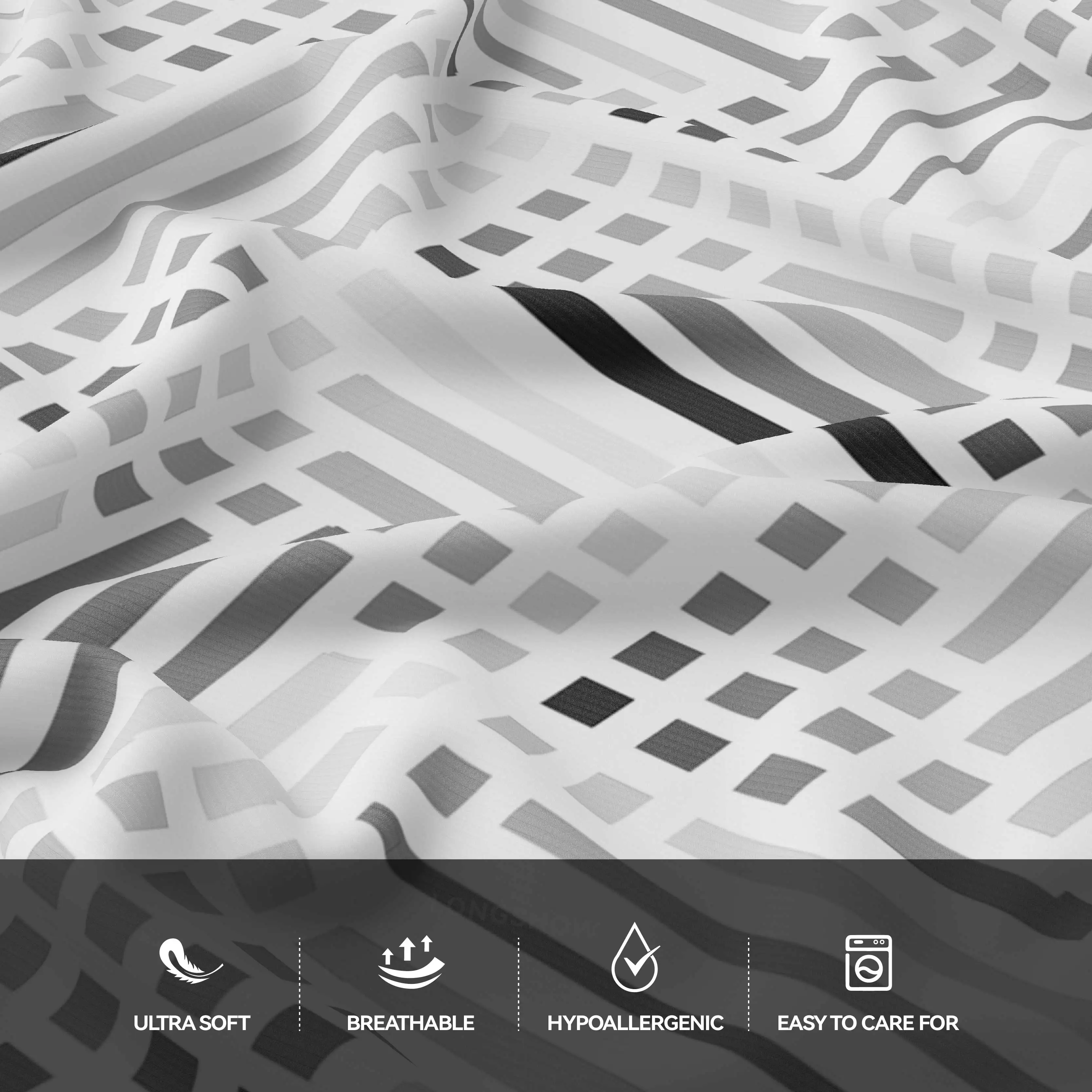 Factory provides customized high quality printed bedding sets geometry style tencel bamboo bed sheet