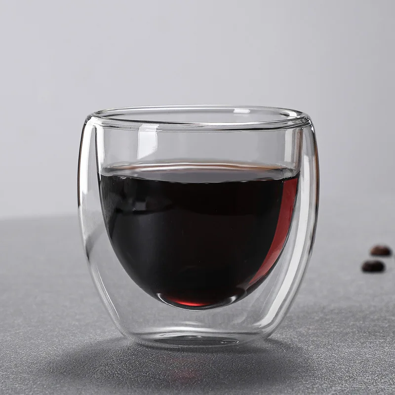 Custom Design Insulation Double Wall Coffee Tea Juice Glass Cup