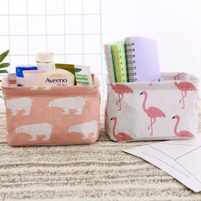 2021 Cotton and linen cloth storage box toys storage baskets cloth bags