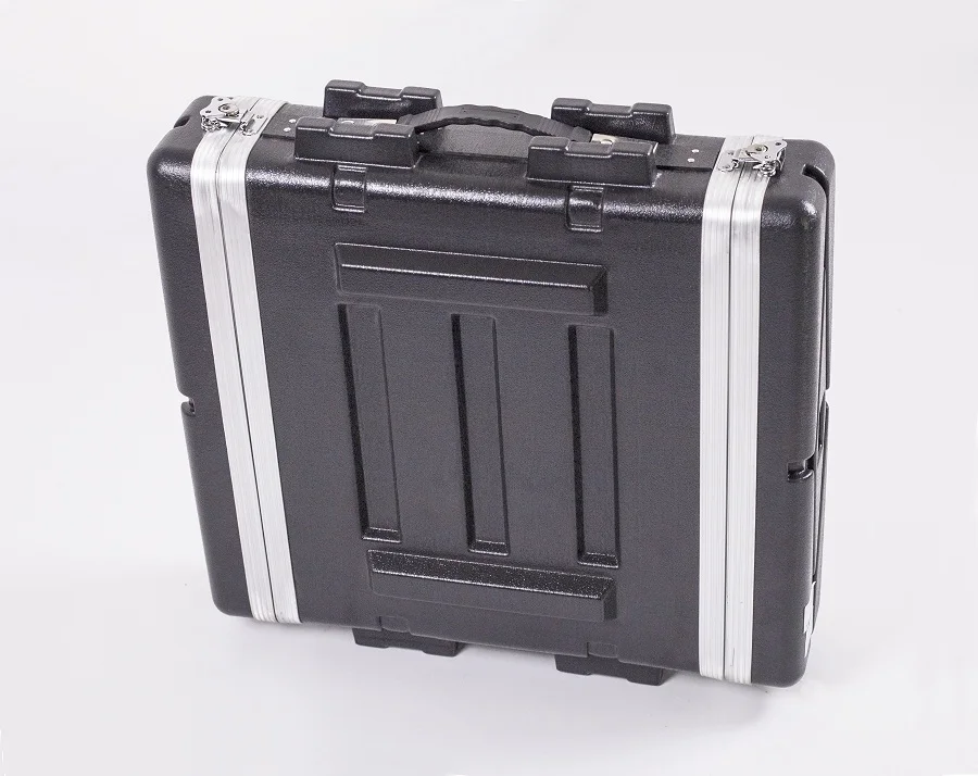 Heavy Duty ABS case for Amplifier Equipment Rack Case 6u with trolley flight case hard