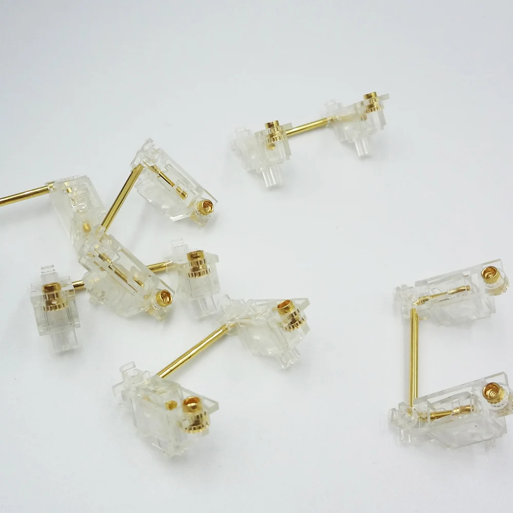 PCB Screw in Stabilizers with Transparent Housing and Gold plated Wire for Custom Mechanical Keyboard