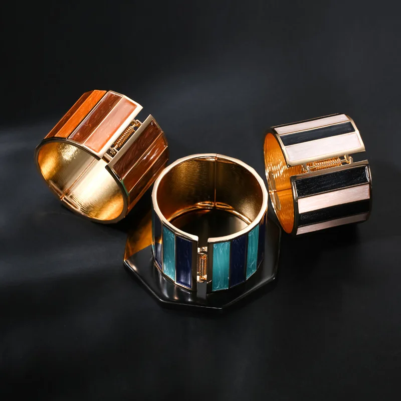 2021 Fashion Women Enamel Stripe Pattern Effect Bracelet Ethnic Boho Handmade Friendship Bracelets