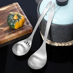 Long Handles Silver Color Deep Dinner Spoon 304 Kitchen Cooking Stainless Steel Soup Ladle With Strainer