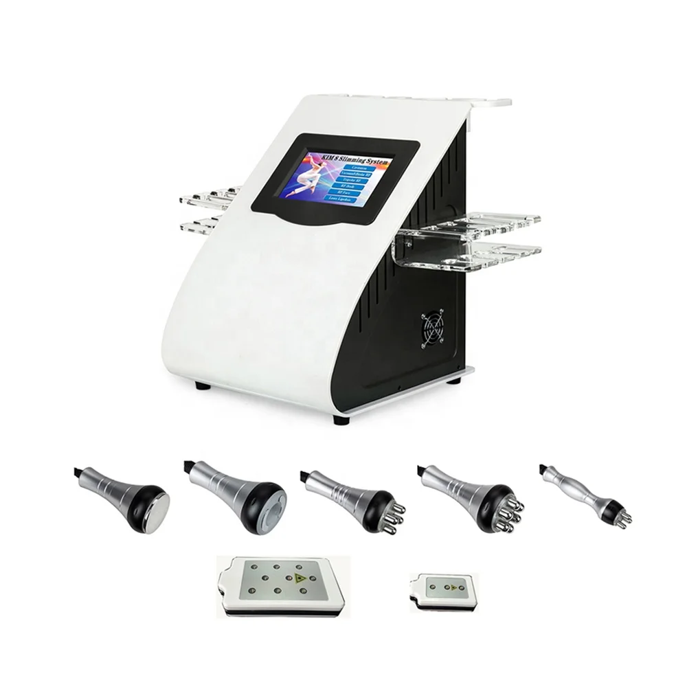 
2020 New Arrival 6 In140K Ultrasonic Cavitation Radio Frequency Laser 8 Pads Lipo Laser Slimming Machine for Home Use 