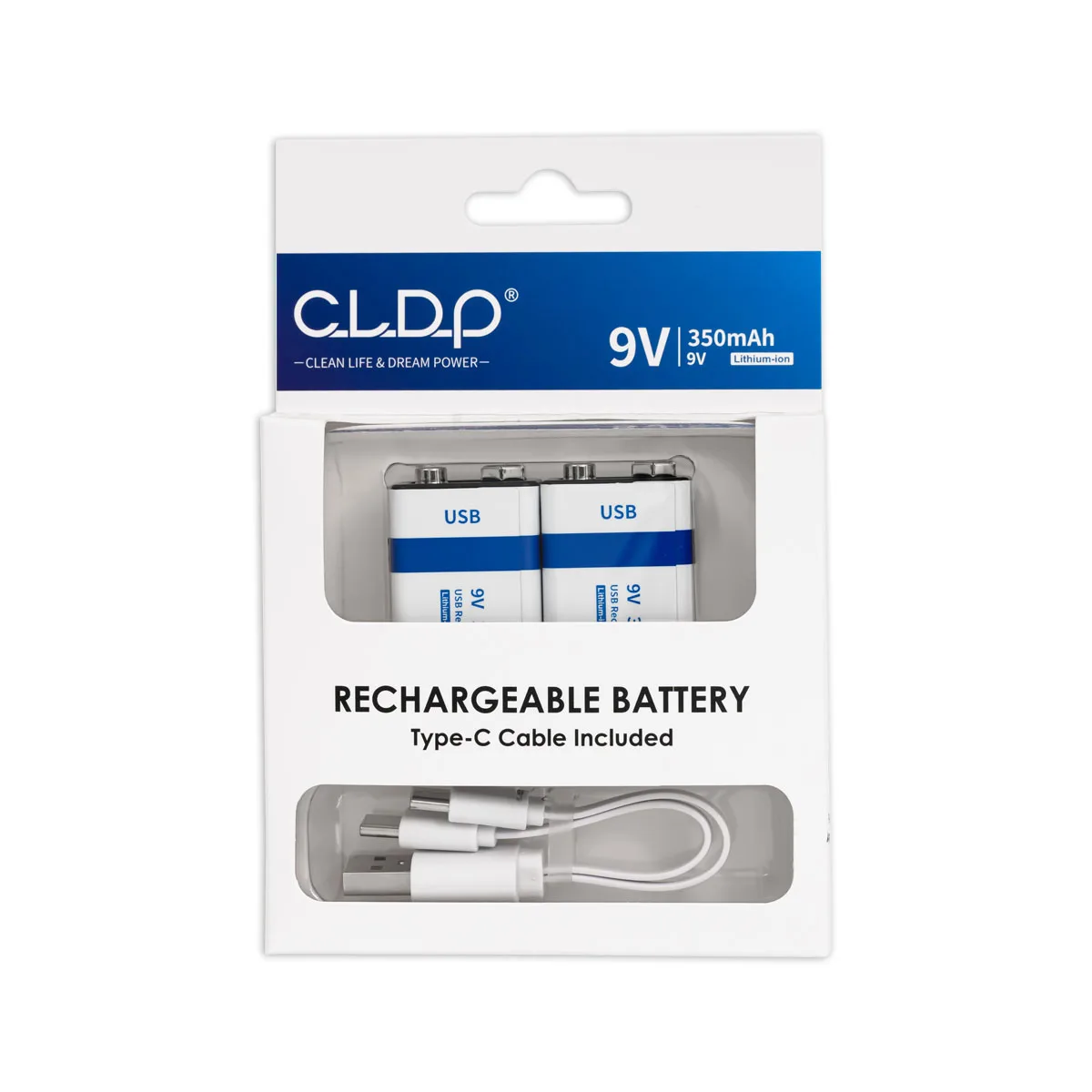 Customized super power 9V rechargeable lithium batteries 6F22 Type-C usb lithium ion rechargeable battery