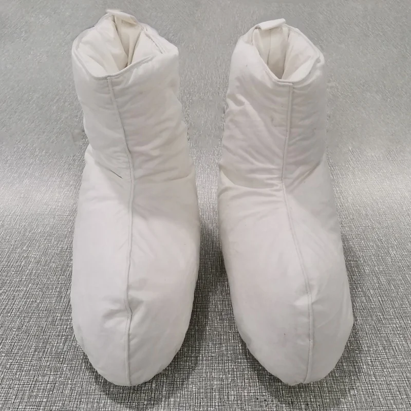 Lightweight Down Feather Filled Shoe Boots Slippers Cotton Fabric Home Hotel Indoor Sleeping Unisex Feet Cover