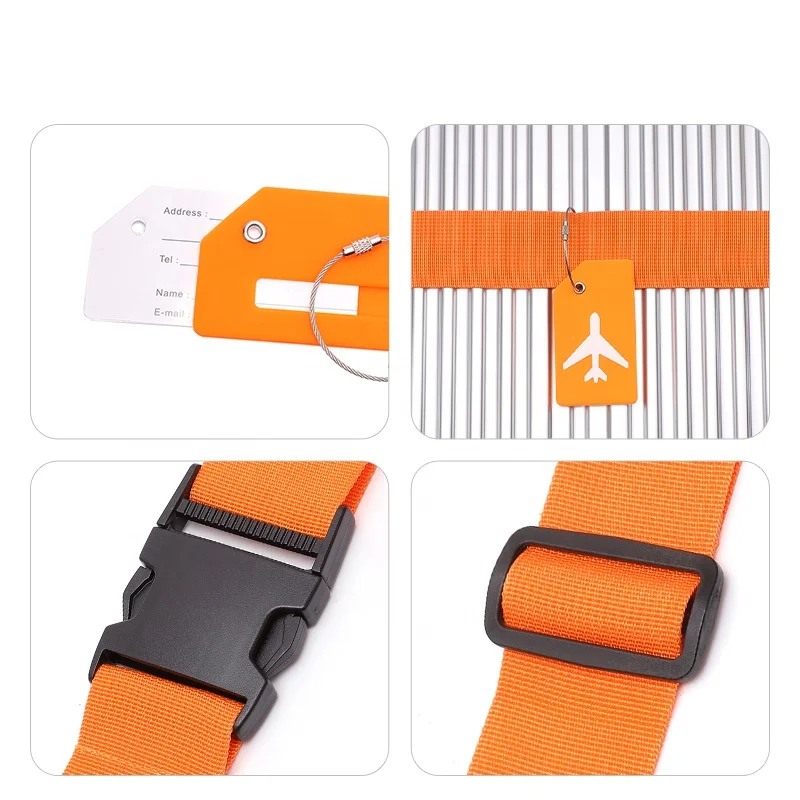 Amazon hot sale luggage tag straps belt Portable Travel Organizer nylon webbing Luggage Straps for suitcases