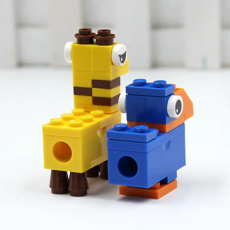 DIY cartoon building blocks students creative stationery kindergarten puzzle assembly pencil sharpener