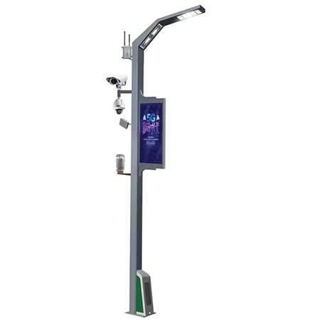 Wecloud  smart city muti-functional poles with CCTV camera supporting radar speed measurement with roadway lighting solution
