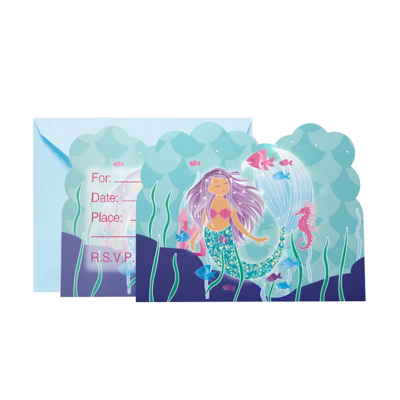 
Wholesale Hot sales colorful paper Invitation cards party supplies kids birthday party invitation card supply 