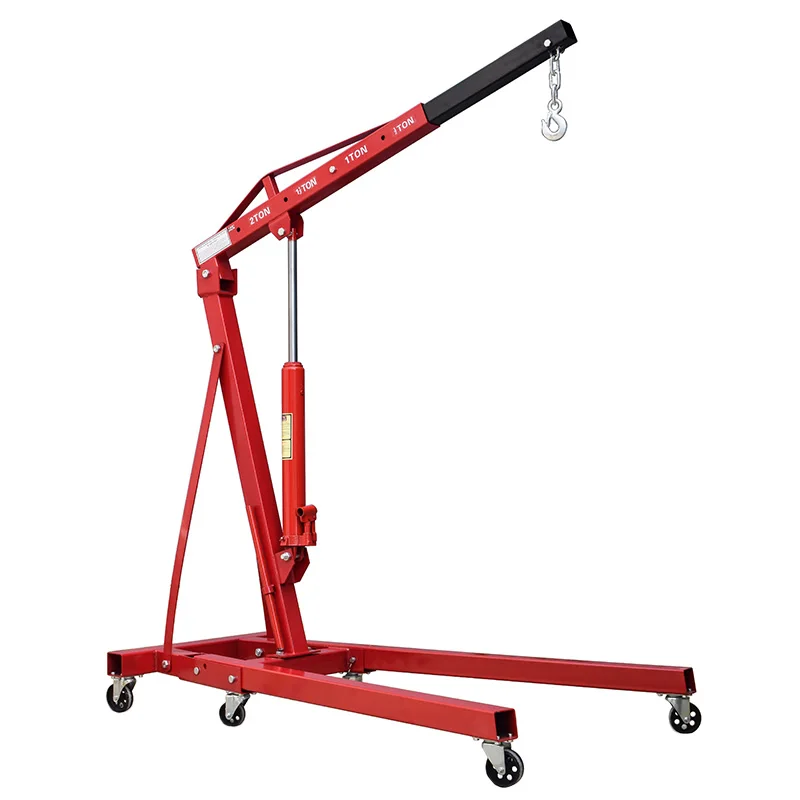 2 ton Manual Foldable Portable Shop Crane Car Lifting Hoist Engine Crane for sale