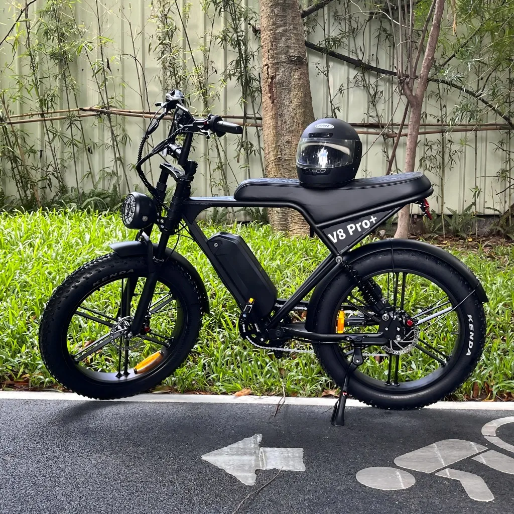 V8 Pro Plus 1000W 48V Electric Mountain Bicycle EU Stock Full Suspension 20/24 Inch Fat Tire Steel Frame Electric Ebike
