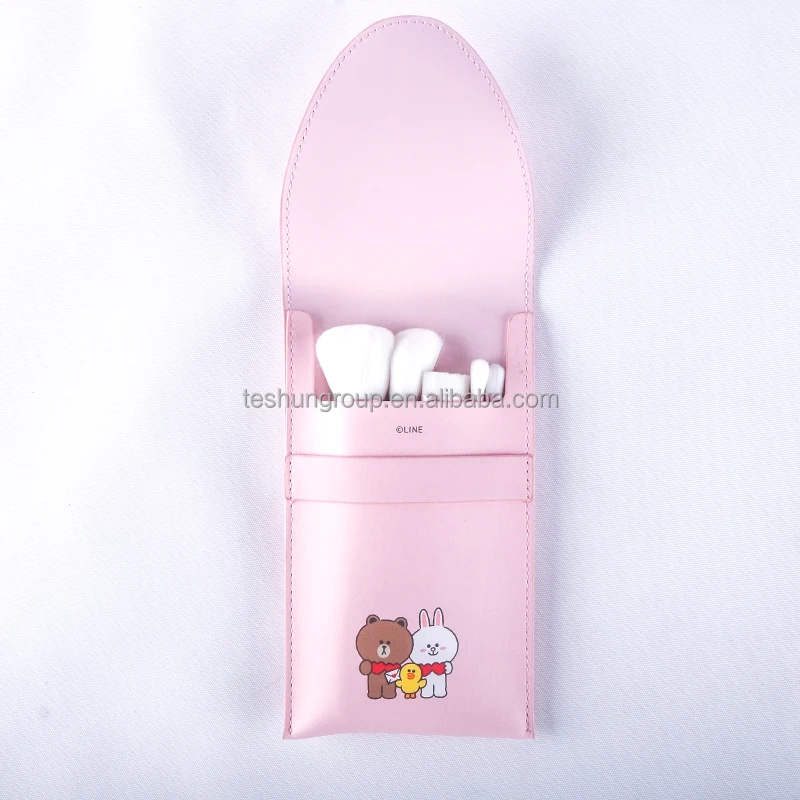 Factory Custom Make Up Brush Holder Pouch Organizer PU Leather Cosmetic Case Makeup Brushes Bag